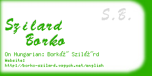 szilard borko business card